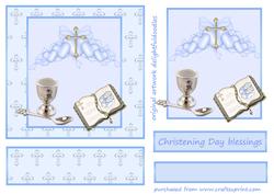 Egg and Spoon Christening Easel Boy