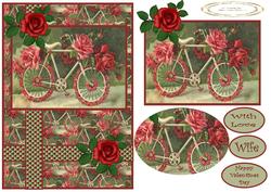 Bicycle and Roses Vintage