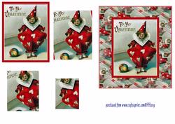 Valentine Clown Card Front and Layers