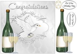 Dove with Champus Wedding/anniversary