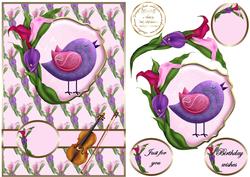Bird and Cala Lilies