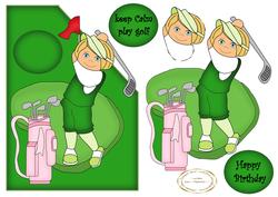 Over the Corner Lady Golfer