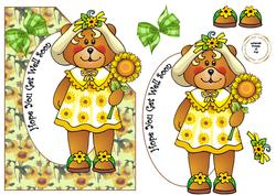 Sunflower Bear Over the Corner