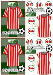 Football Toppers Red and White