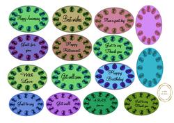 Various Oval Jewelled Sentiments