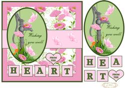 Heart Get Well Poppies and Butterflies