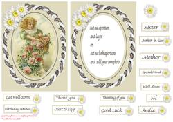 Cameo Girl with Flowers and Sentiments