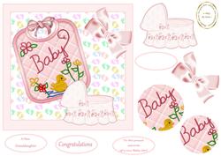 Baby Girl Bib and Crib
