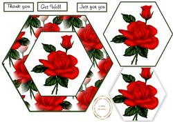 Hexagonal Card Front with Rose