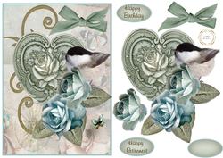 Vintage Floral Birds and Flowers