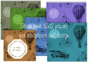 Steampunk 10 Assorted Colours 12x12 Papers