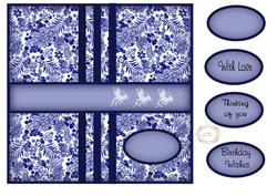 Blue Floral Card Base and Sentiments