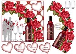 Hearts and Roses with Red Wine