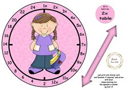 2x Table Clock Girl