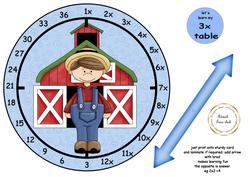 3x Table Farm Boy Clock