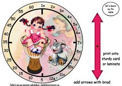 5x Little Girl Tables Clock