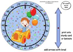 6x Table Boy in a Car Clock