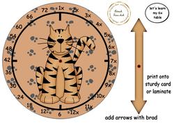 6x Table Tiger Clock