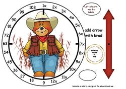 9x Table Cowboy Clock