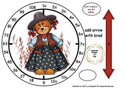 9x Table Cowgirl Clock