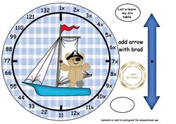 11x Table Teddy Pirate Clock