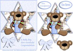 Star Baby Boy Card Front and Layers