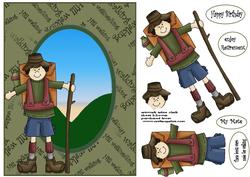 Hill Walker Card Front and Layers