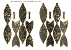 Black /gold Embossed Look Bows