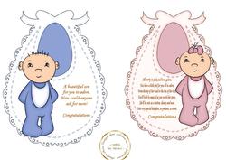 Boy Girl Bib Toppers with Verses