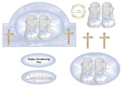 Shaped Christening Topper Blue