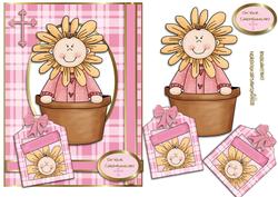 Sunflower Christening Card