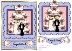 Wedding Cake Couple Card Front and Layers