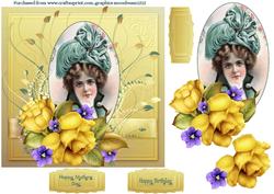 Cameo Flourish with Yellow Roses