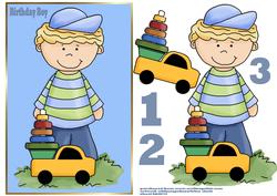 Boy with Toy Car Card Front Ages123