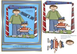 Worlds Best Dad Card Front and Layers