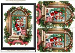 Santa Meets the Children Card Front