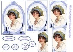 Female Mirror Image Pyramid Blue
