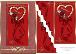Red Heart and Ribbons Engagement