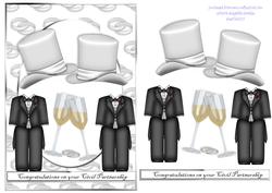 Male Civil Partnership Top Hats and Wine