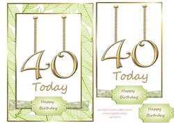 40th Gold Letters on Leaves