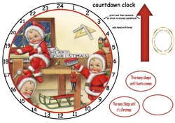 vintage mini santas advent calendar clock