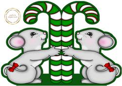 Mice Candy Cane Cut and Fold