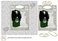 square wedding scottish green kilt