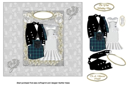square wedding scottish blue green tartan forbes