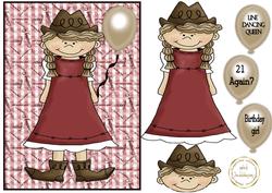 Line Dancer Female with Balloon