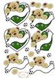 Teddy Footballer Banners Green and White