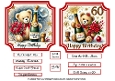 Happy Birthday bear 60 toppers