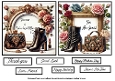 framed boots flowers and bag black