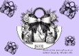 blackand white rocker handbag with decoupage