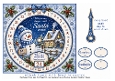 advent clock cardsnowman